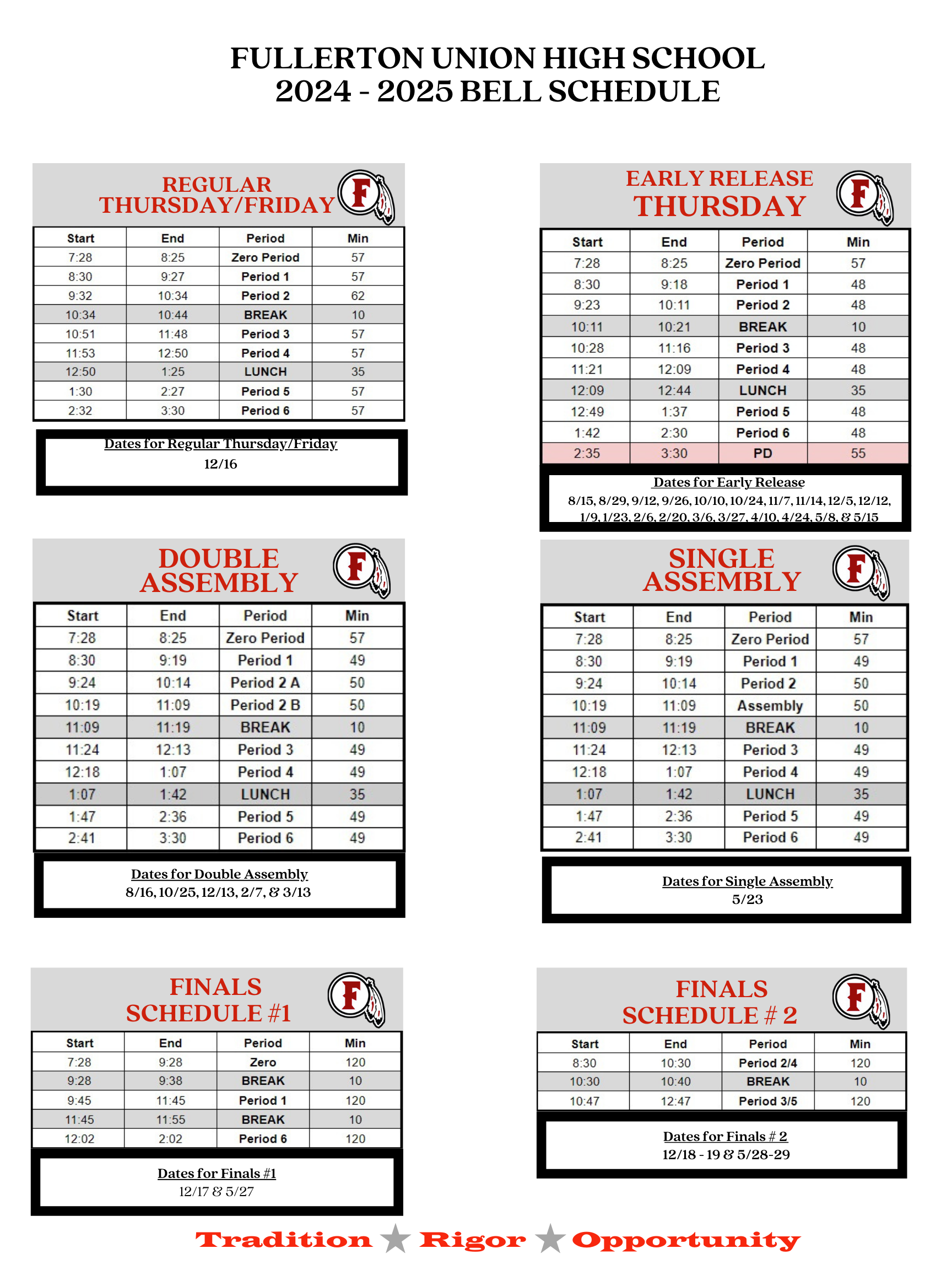 Daily Bell Schedule